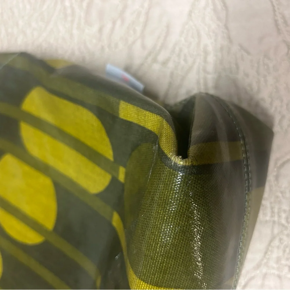 Orla Kiely Olive Green Hobo Purse Bag Multi Leaf Magnetic Clasp Leather Strap - Picture 8 of 10